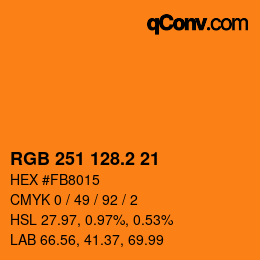 カラーコード: RGB 251 128.2 21 | qconv.com