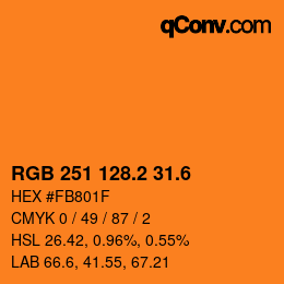カラーコード: RGB 251 128.2 31.6 | qconv.com
