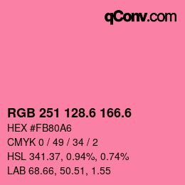 Color code: RGB 251 128.6 166.6 | qconv.com