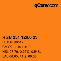 カラーコード: RGB 251 128.6 23 | qconv.com