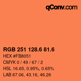 カラーコード: RGB 251 128.6 81.6 | qconv.com