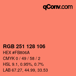 Color code: RGB 251 128 106 | qconv.com