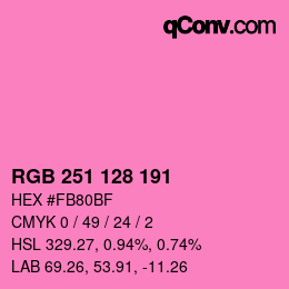 カラーコード: RGB 251 128 191 | qconv.com