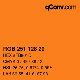 カラーコード: RGB 251 128 29 | qconv.com