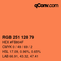 Color code: RGB 251 128 79 | qconv.com