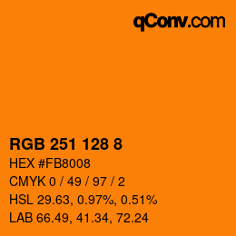Color code: RGB 251 128 8 | qconv.com