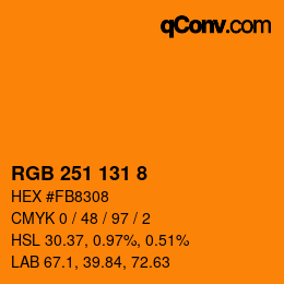 Color code: RGB 251 131 8 | qconv.com