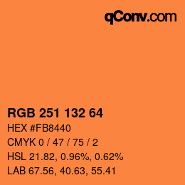 Código de color: RGB 251 132 64 | qconv.com