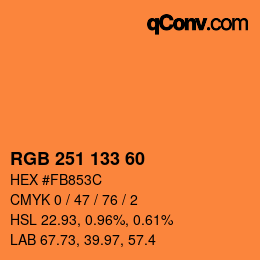 Color code: RGB 251 133 60 | qconv.com