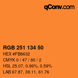 Código de color: RGB 251 134 50 | qconv.com