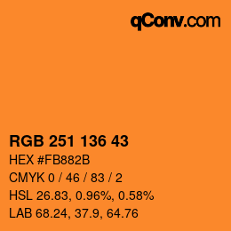 Color code: RGB 251 136 43 | qconv.com