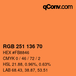 Color code: RGB 251 136 70 | qconv.com
