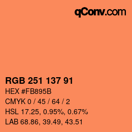 颜色代码: RGB 251 137 91 | qconv.com