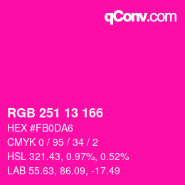 Color code: RGB 251 13 166 | qconv.com
