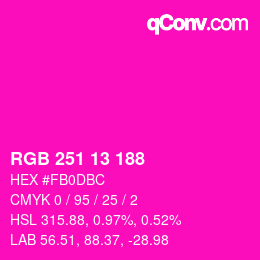 Color code: RGB 251 13 188 | qconv.com