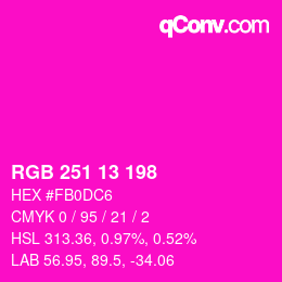 Color code: RGB 251 13 198 | qconv.com