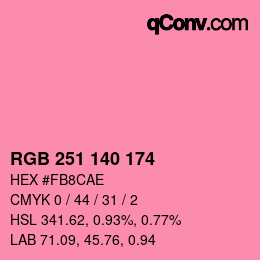 Color code: RGB 251 140 174 | qconv.com