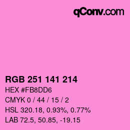 カラーコード: RGB 251 141 214 | qconv.com
