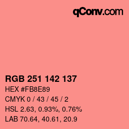 Color code: RGB 251 142 137 | qconv.com