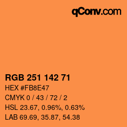 Color code: RGB 251 142 71 | qconv.com