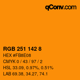 Color code: RGB 251 142 8 | qconv.com
