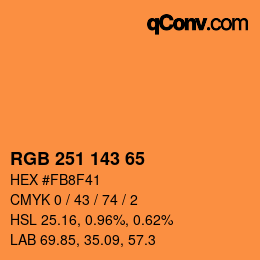 カラーコード: RGB 251 143 65 | qconv.com