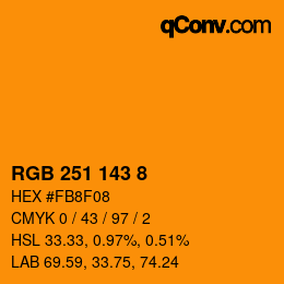Color code: RGB 251 143 8 | qconv.com