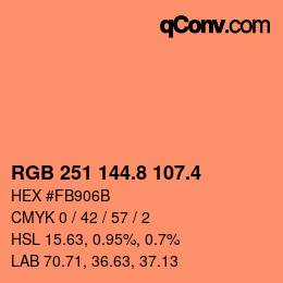 カラーコード: RGB 251 144.8 107.4 | qconv.com