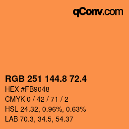 カラーコード: RGB 251 144.8 72.4 | qconv.com