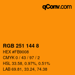 Color code: RGB 251 144 8 | qconv.com