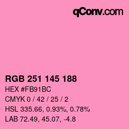 Color code: RGB 251 145 188 | qconv.com
