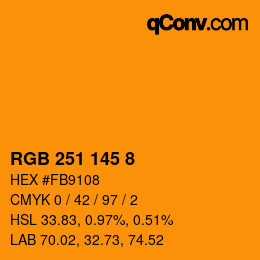Color code: RGB 251 145 8 | qconv.com