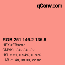 カラーコード: RGB 251 146.2 135.6 | qconv.com