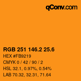 カラーコード: RGB 251 146.2 25.6 | qconv.com