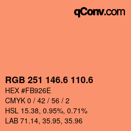 カラーコード: RGB 251 146.6 110.6 | qconv.com