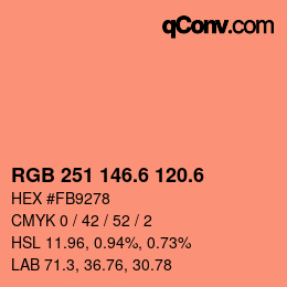 カラーコード: RGB 251 146.6 120.6 | qconv.com
