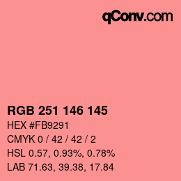 Color code: RGB 251 146 145 | qconv.com