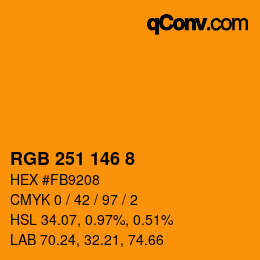 Color code: RGB 251 146 8 | qconv.com