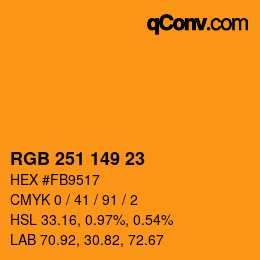 カラーコード: RGB 251 149 23 | qconv.com
