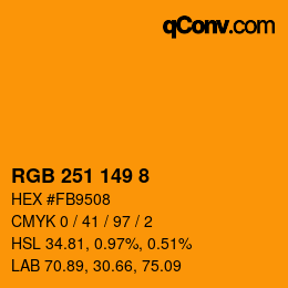 Color code: RGB 251 149 8 | qconv.com