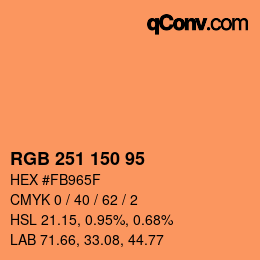 Code couleur: RGB 251 150 95 | qconv.com