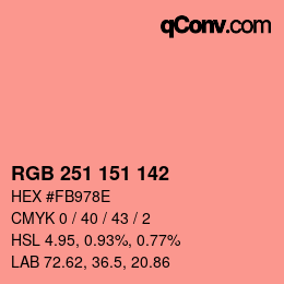 Color code: RGB 251 151 142 | qconv.com