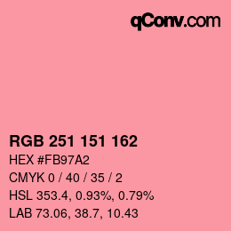 Color code: RGB 251 151 162 | qconv.com