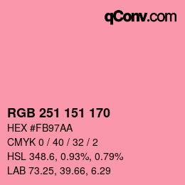 Color code: RGB 251 151 170 | qconv.com