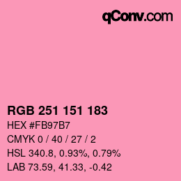 Color code: RGB 251 151 183 | qconv.com