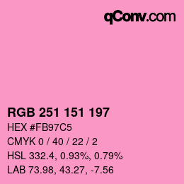 Color code: RGB 251 151 197 | qconv.com