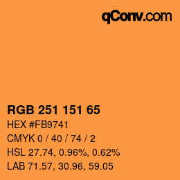 カラーコード: RGB 251 151 65 | qconv.com