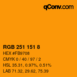 Color code: RGB 251 151 8 | qconv.com