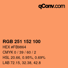 カラーコード: RGB 251 152 100 | qconv.com