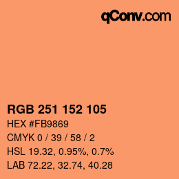 カラーコード: RGB 251 152 105 | qconv.com